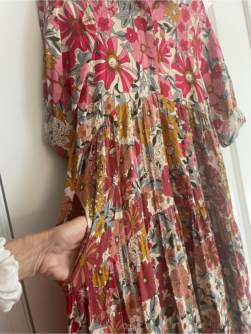 NATURAL LIFE Floral Maxi Dress in Pink and Mustard - Picture 5 of 9